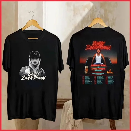 Discover Bailey Zimmerman Tour 2026 Shirt, Bailey Zimmerman Different Night Same T-Shirt
