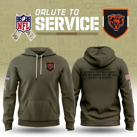 Discover Bears Salute To Service 2025 football Limited Hoodie Shirt