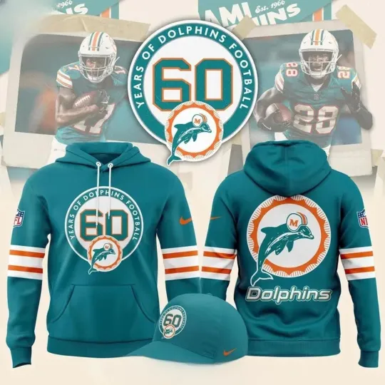 Discover Dolphinss 60th Anniversary Celebration Hoodie Shirt