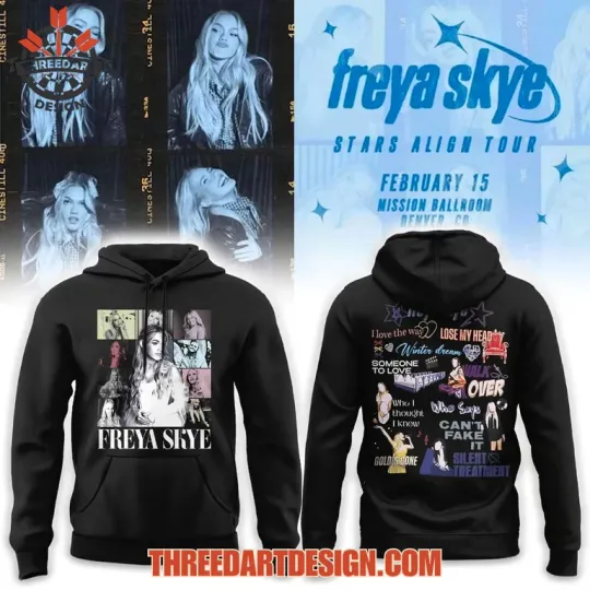 Discover Freya Skye Stars Align Tour 3D Hoodie 2026 All Over Print Concert Streetwear