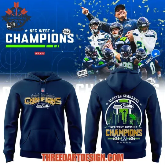 Discover Seattle NFC West Champions 3D Hoodie 2026 AOP Fan Streetwear