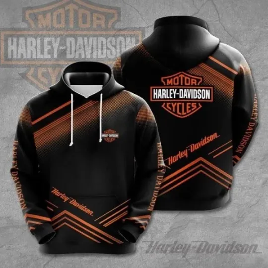Discover Harley Motor Racing Davidsonn Men's 3D Racing Stripe Fade Graphic Hoodie