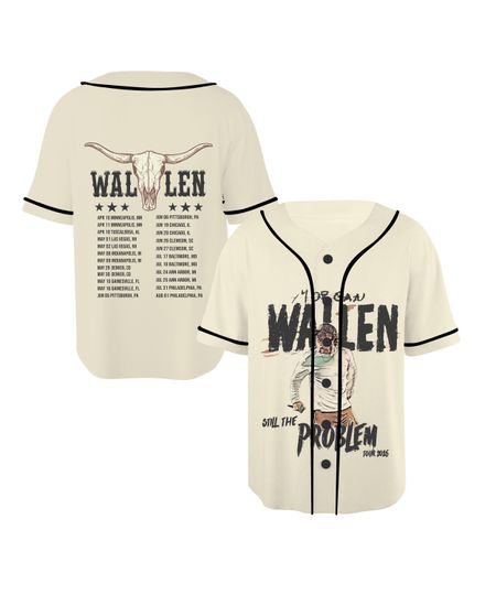 Wallen Western Still The Problem Tour 2026 Baseball Jersey, Country Music Concert Shirt, Western Cowboy Button Up Jersey