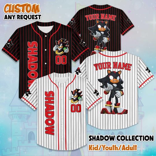 Discover Personalized Shadow the Hedgehog Baseball Jersey, Sonic Team Outfit
