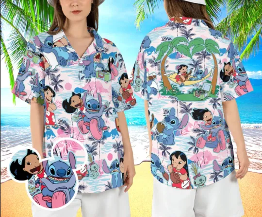 Discover Tropical Lilo & Stitch Hawaiian Shirt, Gift for Fan