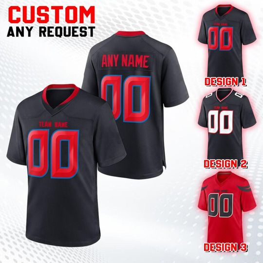 Discover Custom Team Houston Football Jersey Collection, Game Draft Jersey For Adult Kid, Custom American Football Jersey