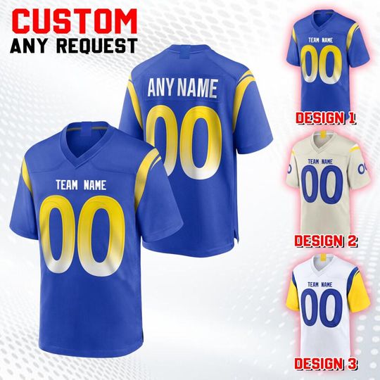 Discover Custom Team Los Angeles Football Jersey Collection, Game Draft Jersey For Adult Kid, Custom American Football Jersey