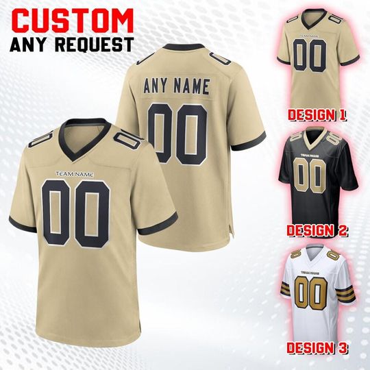 Discover Custom Team New Orleans Football Jersey Collection, Game Draft Jersey For Adult Kid, Custom American Football Jersey