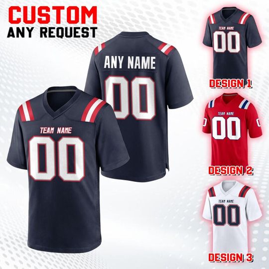 Discover Custom Team New England Football Jersey Collection, Game Draft Jersey For Adult Kid, Custom American Football Jersey