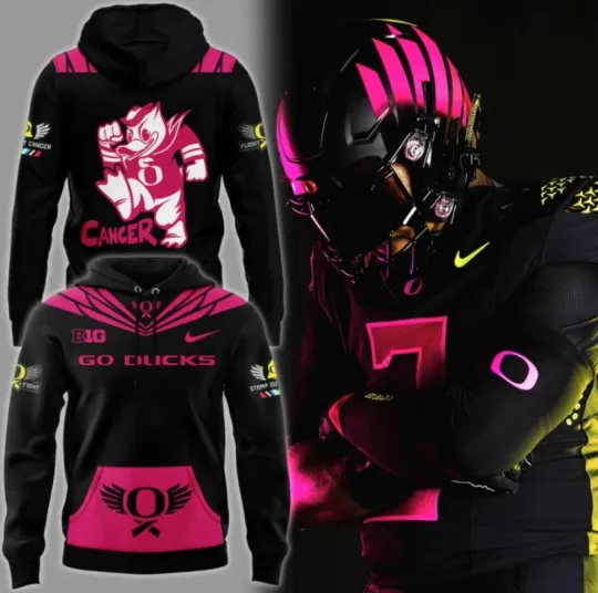 Discover Duck Breast Cancer Awareness 3D Black Hoodie