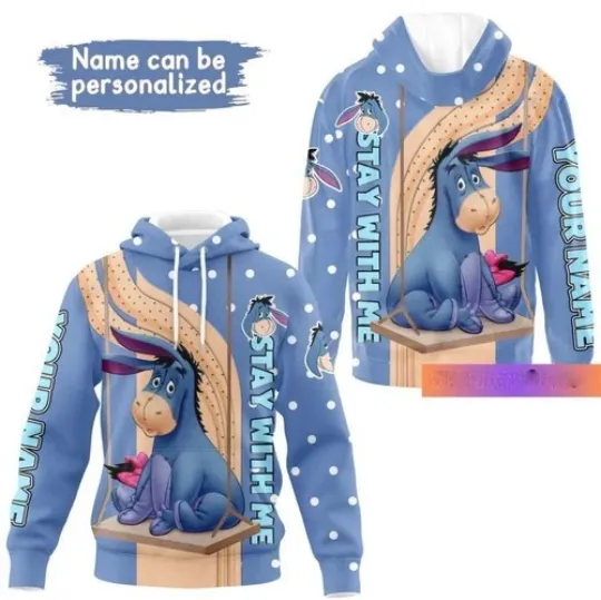 Discover Custom Eeyore Cosplay 3D Hoodie Winnie The Pooh Hoodie 3d Gift For Valentine