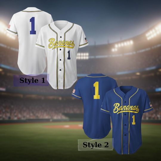 Discover Personalized Bananas Team Baseball Jersey, Funny Bananas Jersey, Let's Go Bananas Jersey, Custom Team Name Number, Gift For Savannah Fan