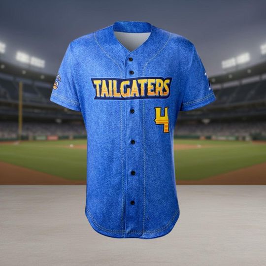 Discover Texas Tailgaters Baseball Jersey, Custom Name & Number Jersey, Savannah Bananas, Blue Vintage Baseball Uniform, Tailgaters Fan Gift
