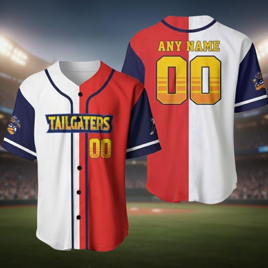 Discover Texas Tailgaters Baseball Jersey, Custom Name & Number Jersey, Savannah Bananas, White And Red Vintage Baseball Uniform, Tailgaters Fan Gift
