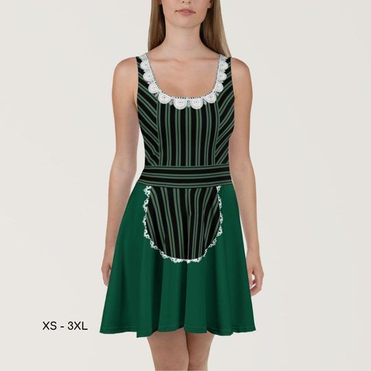 Discover Haunted Mansion Maid Skater Dress Gothic Costume