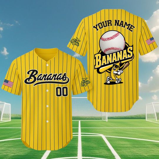 Discover Personalized Bananas Team Baseball Jersey, Funny Bananas Jersey, Let's Go Bananas Jersey, Custom Team Name Number, Gift For Savannah Fan