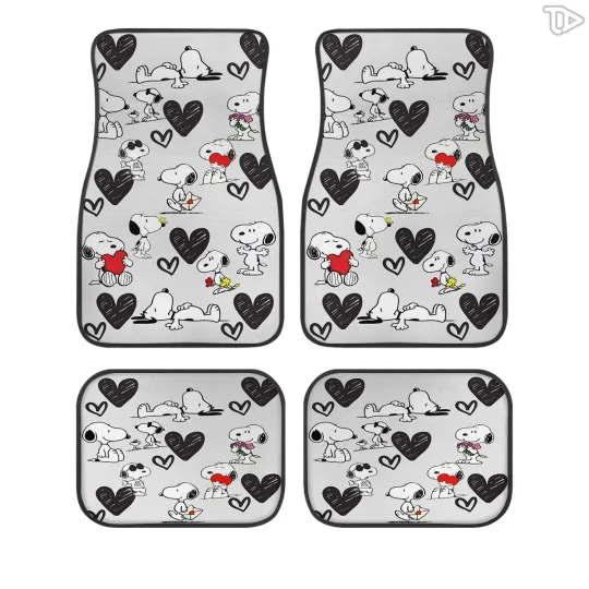 Discover Cute Love Cartoon Dog Car Floor Mats