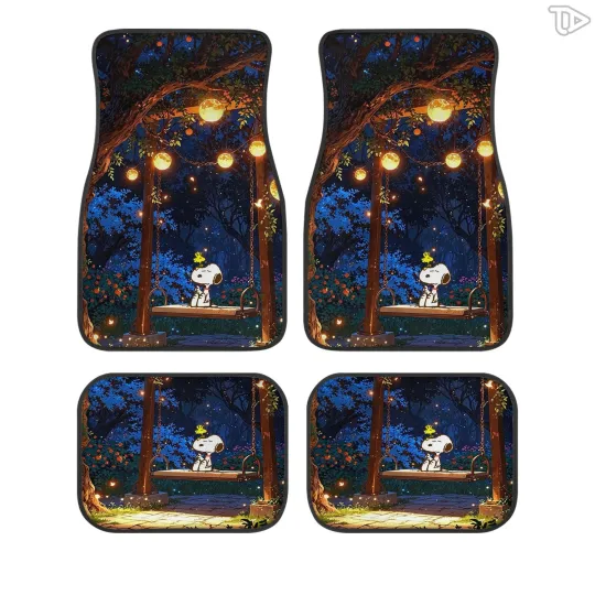 Discover Dreamy Night Garden Cartoon Dog Car Floor Mats