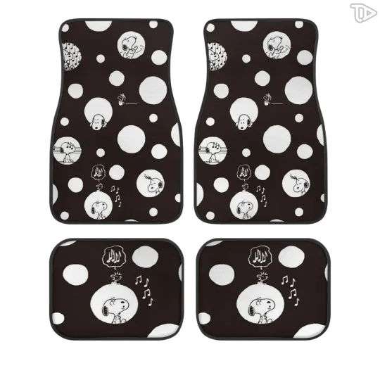Discover Polka Dot Cartoon Dog Car Floor Mats