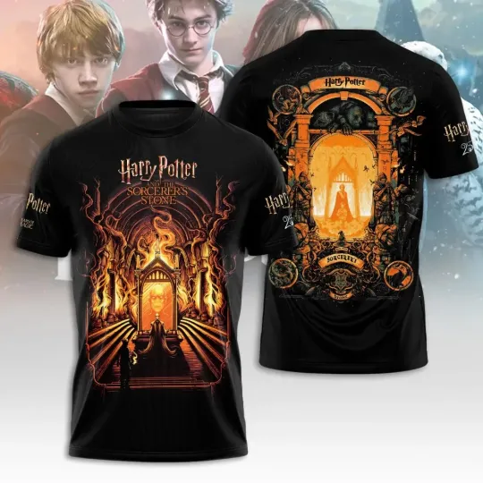 Discover Harry Potters and the Philosopher's Stone 25th Anniversary Movie 3D T-Shirt
