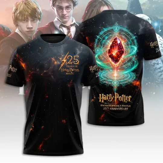 Discover Harry Potters and the Philosopher's Stone 25th Anniversary Movie 3D T-Shirt
