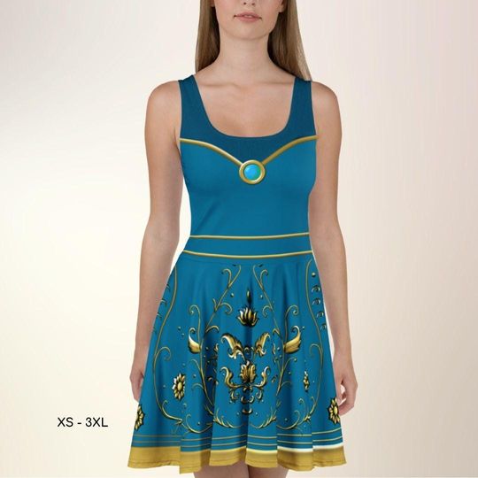 Jasmine Skater Dress Aladdin Inspired Running Costume USA Made