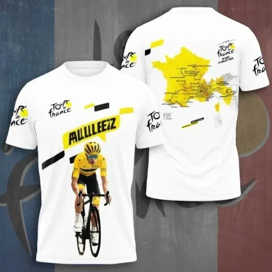 Discover Tour De France 3D  2025 WHITE T Shirt Gifl Fan