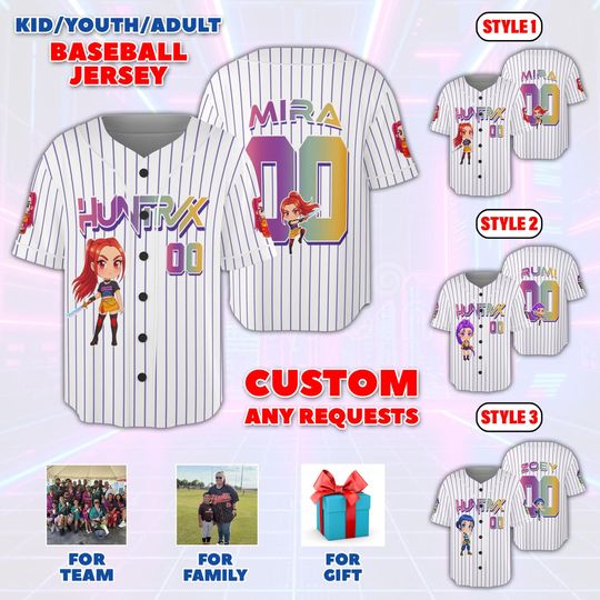 Discover Custom Kpop Lover Gifts, Custom Baseball Jersey, Custom Kpop Idol Group Jersey, Custom KDM Saja Girl Baseball Jersey, Kpop Gift For Fans