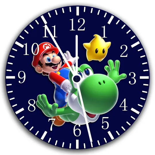 Super Mario Yoshi Frameless Borderless Wall Clock Nice For Gifts or Decor