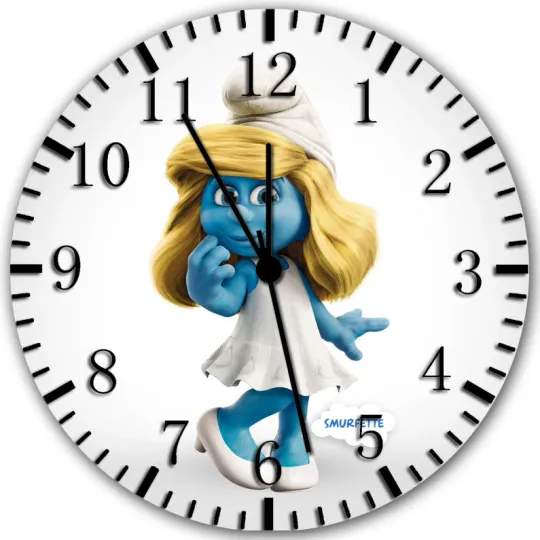 The Smurf Smurfette Frameless Borderless Wall Clock Nice For Gifts or Decor