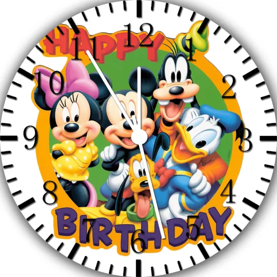 Discover Mickey Mouse Kids Birthday Frameless Borderless Wall Clock Nice For Gifts