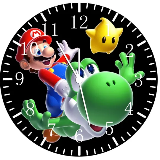 Discover Super Mario Yoshi Frameless Borderless Wall Clock Nice For Gifts or Decor