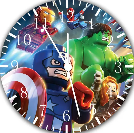 Discover Lego The Avengers Frameless Borderless Wall Clock For Gifts or Home Decor