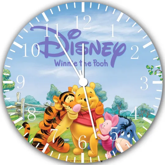 Winnie The Pooh Frameless Borderless Wall Clock Nice For Gifts or Decor
