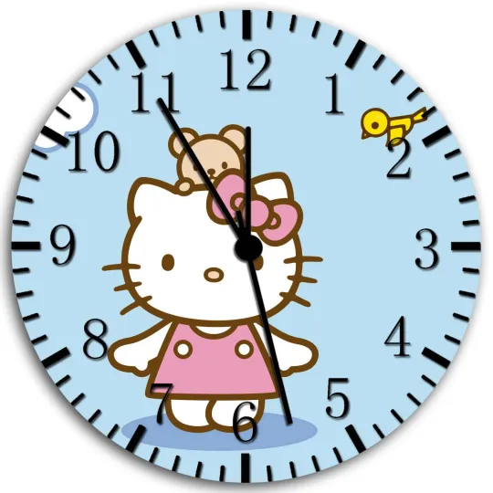Discover Hello Kitty and Bird Frameless Borderless Wall Clock Nice For Gifts or Decor