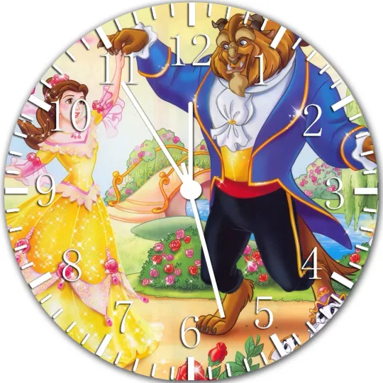 Discover Beauty and the Beast Frameless Borderless Wall Clock Nice Gifts or Decor