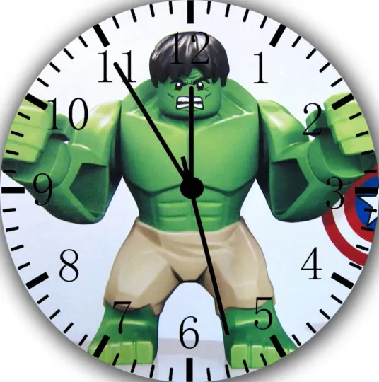 Lego Super Hero Hulk Frameless Borderless Wall Clock Nice Gifts or Decor