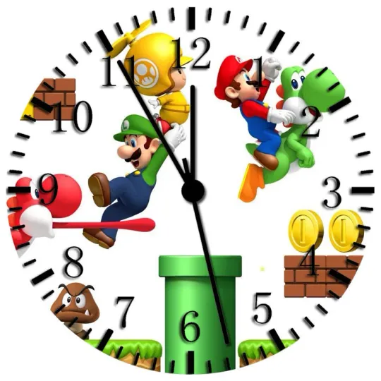Super Mario Games Frameless Borderless Wall Clock Nice For Gifts or Decor