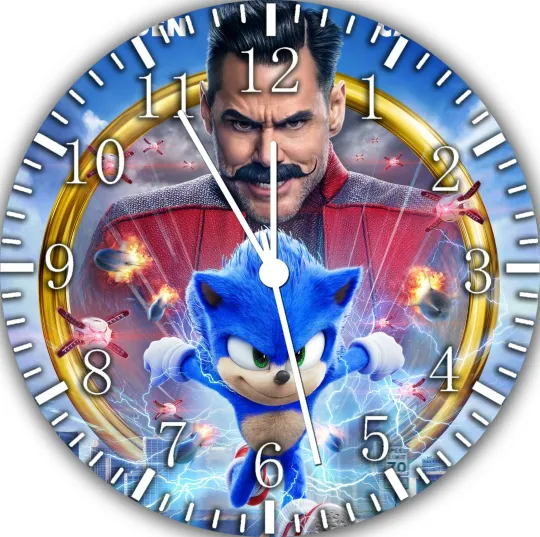 Discover Sonic the Hedgehog Wall Clock Frameless Silent Nice For Gifts or Decor