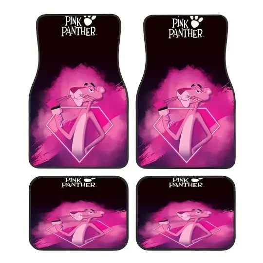 Discover Pink Panther Car Floor Mats - Non-Slip Fit for Sedans, Trucks & SUVs, Easy-Clean