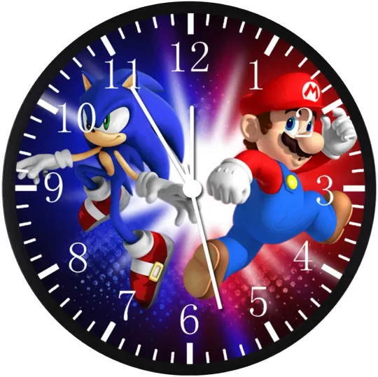 Super Mario Super Sonic Wall Clock