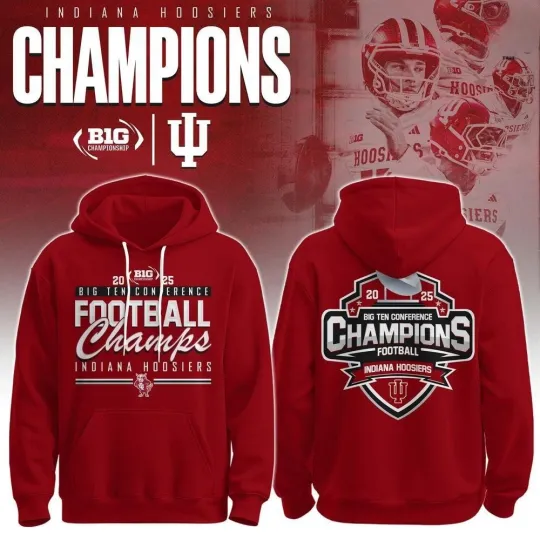 Discover Hoosiers 2025 Big Ten Conference Champions Football Hoodie