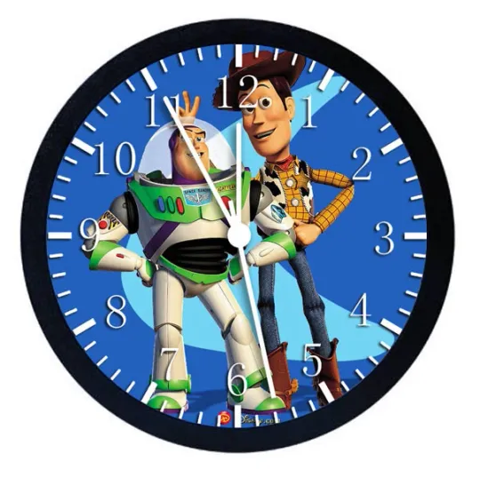 Discover Disney Toy Story Buzz Woody Black Frame Wall Clock Nice For Gifts or Decor