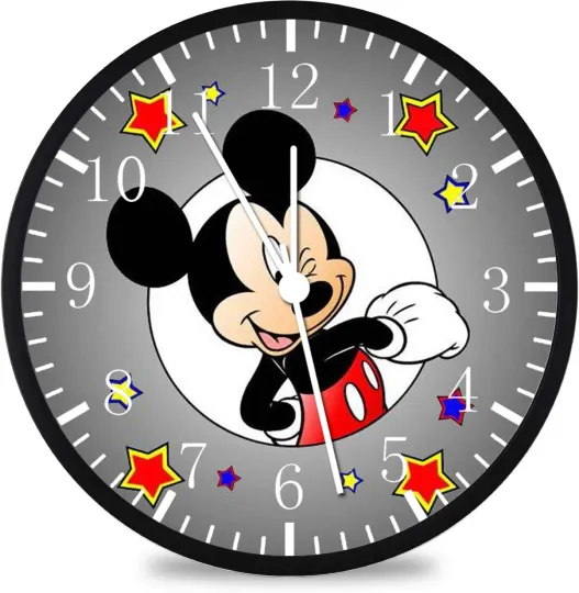 Discover Mickey Mouse Black Frame Wall Clock