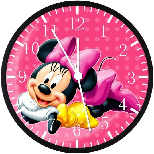 Minnie Mouse Black Frame Wall Clock