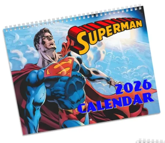 Discover Superman Calendar (2026) - Man of Steel, Metropolis, Clark & Lois