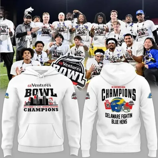 Discover Fightin’ Blue Hens – 68 Ventures Bowl Champions 2025 Hoodie