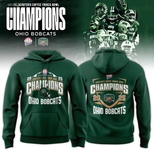 Discover Bobcats 2025 Scooter’s Coffee Frisco Bowl Champions Hoodie