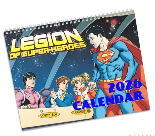 Discover Legion of Super-Heroes Calendar (2026) - Superboy, Cosmic Boy, Saturn Girl - DC