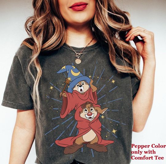 Disney Chip 'n Dale Mickey Sorcerer T-Shirt, Family Matching T-Shirt, Hollywood Studios Trip Tee